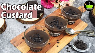 Chocolate Custard Recipe  Eggless Chocolate Pudding Custard  Quick amp Easy Chocolate Dessert [upl. by Illona137]