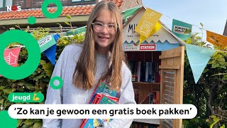 Sanne verspreidt kinderboeken in minibiebs [upl. by Leber]