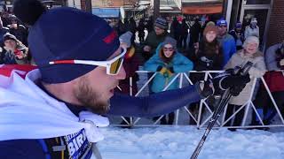 Finish of American Birkebeiner 2022 Birkie on Hayward Mainstreet [upl. by Gebelein]