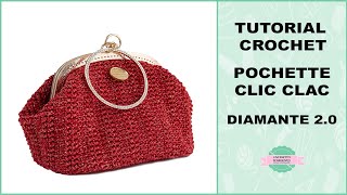 TUTORIAL POCHETTE DIAMANTE 20  UNCINETTO PUNTO FANTASIA  UNCINETTO DARGENTO [upl. by Einnos]