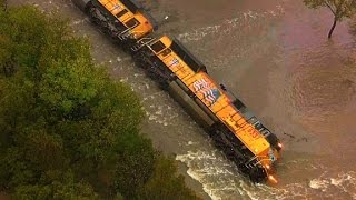 Flooding causes train derailment [upl. by Farrington]