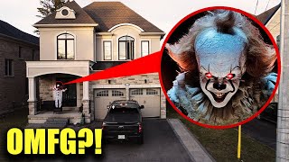 Drone Catches CLOWN BREAKING INTO MY House it was PENNYWISE the Killer Clown [upl. by Zitah]