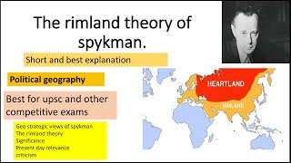 THE RIMLAND THEORY BY SPYKMAN POLITICAL GEOGRAPHY [upl. by Hooke]