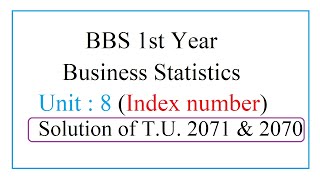 BBS 1st Year  Business Statistics  Index number [upl. by Schulze]