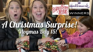 Huge Christmas Surprise Bath amp Body Works Winners amp Hallmark Hauls Vlogmas Day 15 [upl. by Trawets]