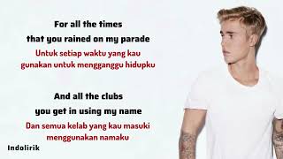 Love Yourself  Justin Bieber  Lirik Terjemahan [upl. by Ziegler105]