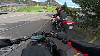 MT07 35KW amp CBR600 235KW  IBERGEREGG PASS [upl. by Adlemi]