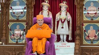 Reception of His Holiness Mahant Swami Maharaj in Gandhinagar🙏 baps mahantswami trending video [upl. by Aihsar394]