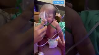 Nebuliser Given medical cute newborn [upl. by Ardnuahc]