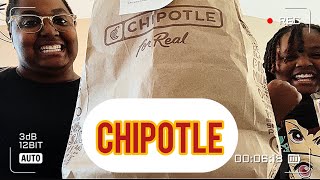 Mom and son Mukbang Chipotle food mukbang [upl. by Nojram]