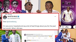 UNBELIEVABLE😲 Shatta Wale Apologizes to Stonebwoy and Calls him King After The TGMA [upl. by Howarth]