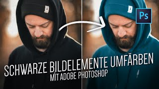 Schwarze Bildelemente in jede Farbe umfärben mit Photoshop  Adobe Photoshop Tutorial [upl. by Yragerg]