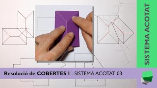 Resolució de COBERTES simples I  Sistema ACOTAT 3  GEOMETRIA DESCRIPTIVA [upl. by Farah809]