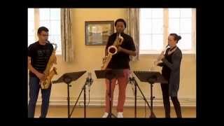 Mozart Fugue in E flat  arranged for saxophone trio [upl. by Ker]