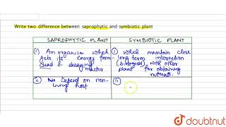 Write two differences between saprophytic and symbiotic plants [upl. by Sorilda]