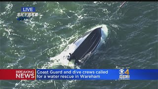 Coast Guard Called For Overturned Boat Off Wareham [upl. by Eicyaj]