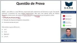 QUESTÃO 29010  POLÍTICA MONETÁRIA CPA20 CEA AI ANCORD [upl. by Taveda]