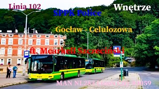 WNĘTRZE Linia 102 Szczecin Gocław  Celulozowa MAN NL283 Lions City 3059 ftMcarkell Szczeciński [upl. by Enaffit]