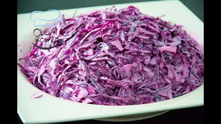 Rotkohl  Rotkraut Salat Rezept mit Mayonnaise und Schmand [upl. by Lucais]