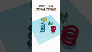 1DAY1CAD SPIRAL SPRING shorts tinkercad project [upl. by Errecart]