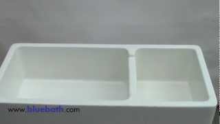 Double Bowl Fireclay Kitchen Sink AB4019 by Alfi Brand For Sale At Bluebathcom [upl. by Neelyam]