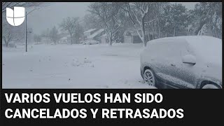 Sistema de tormentas invernales avanza por el medio oeste de EEUU y amenaza a varios estados [upl. by Alahc]