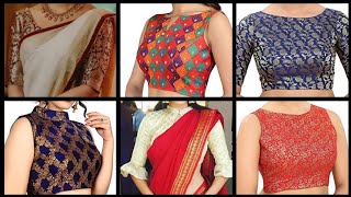 Blouse Design For Brocade Blouse  Brocade Blouse Neck Designs  Brocade Boat Neck Blouse Designs [upl. by Smitt]