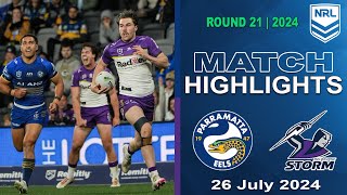 Parramatta Eels v Melbourne Storm  Full Time Highlights  NRL 2024 [upl. by Hajed]