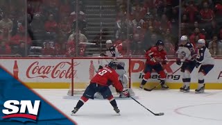 Alexander Ovechkin Finds Himself All Alone For Fifth Of The Year Off Stromes Slick Backhand Feed [upl. by Adnamal]