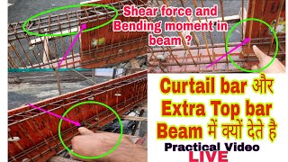 Curtail bar amp Extra top bar in beam  Positive bending moment amp Negative Bending moment [upl. by Calvin964]