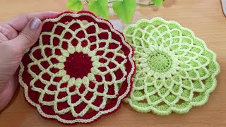 Amazing crochet coaster stepbystep for beginners🤩crocheting sun coaster motif 🌞 [upl. by Sillek88]