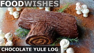 Chocolate Yule Log Buche de Noel  Food Wishes [upl. by Arel]