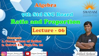 Lecture6Chapter4AlgebraRatio and Proportion9th Std [upl. by Jaine]