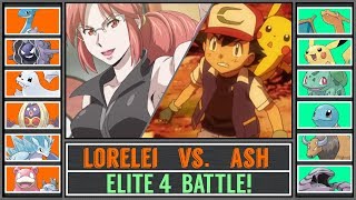 Ash vs Lorelei Pokémon SunMoon  Kanto Elite 4 Battle [upl. by Christabella137]