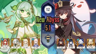 New Abyss Nahida Bloom and HuTao Vaporize  Spiral Abyss 51  Genshin Impact [upl. by Mickey]