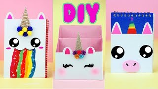 DIY UNICORN SCHOOL SUPPLIES for Back to School 2018  Easy amp Cute Hacks [upl. by Bollen463]