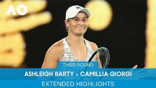 Ashleigh Barty v Camila Giorgi Extended Highlights 3R  Australian Open 2022 [upl. by Anauqal744]