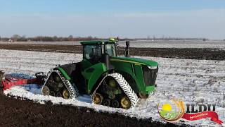 John Deere 9520 RX amp 8360 RT winter ploughing [upl. by Anivlac523]