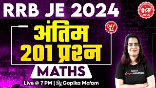 RRB JE 2024  RRB JE Maths Classes 2024  RRB JE Maths Mock Test  Maths by Gopika Maam [upl. by Snehpets727]