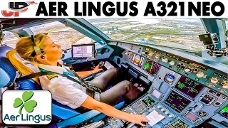 Lovely Cockpit Approach into New York Newark Aer Lingus A321neo [upl. by Ahtekahs146]