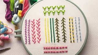 9 Basic Chain Embroidery Stitches for Beginners  9 Puntadas de Cadena básicas para principiantes [upl. by Etteniuqna]