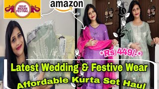 💫Amazon Festive Kurta Set Haul💫Latest Partywear Festive Special Kurta Set💫Amazon Sale [upl. by Mylo217]