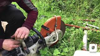 Stihl ts400 run and adjustment [upl. by Petrick889]