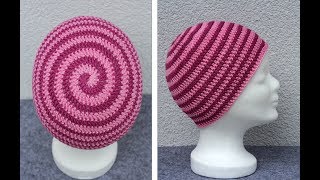 Crochet Spiral Hat  Beanie  two colored  Part 1 [upl. by Carole440]