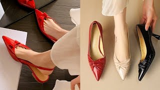 Summer stylish pointed toe low heel sandals designs ideas 2024 [upl. by Aksehcnarf]