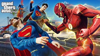 GTA 5  The Flash vs Superman Army  Speedster vs Man of Steel [upl. by Aneahs]