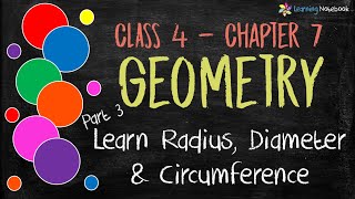 Circle  its Radius Diameter and Circumference  Class 4 Maths Chapter Geometry [upl. by Olivier660]