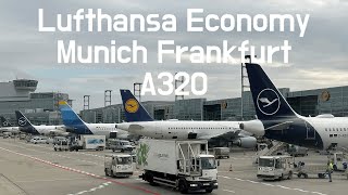 Lufthansa A320 Economy Class Munich Frankfurt 루프트한자 이코노미 클래스 뮌헨에서 프랑크푸르트로 여행 [upl. by Aneala]