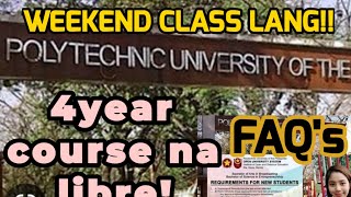 FULL 4 YEAR SCHOLARSHIP AT WEEKEND CLASS LANG NG PUP OU INFORMATION AND APPLICATION PROCESS [upl. by Yeslek]