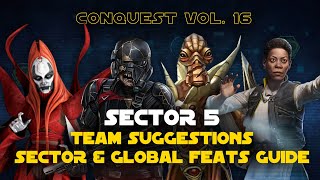 Hard Sector 5 Feats Guide  Conquest Vol 16  Ezra Edition SWGOH [upl. by Mccormac]